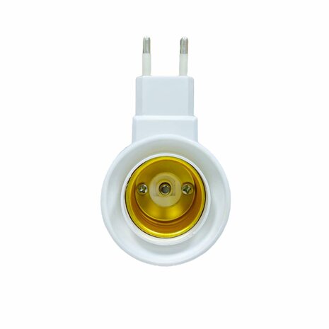 Stekker EU met E27 fitting + aan/uit schakelaar mix 5 stuks