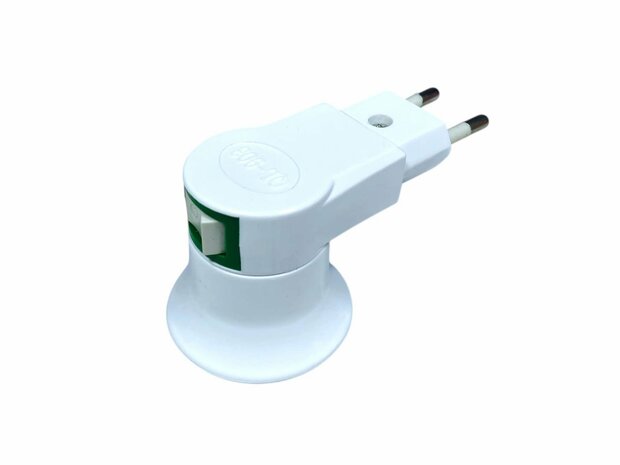 Stekker EU met E27 fitting + aan/uit schakelaar mix 5 stuks