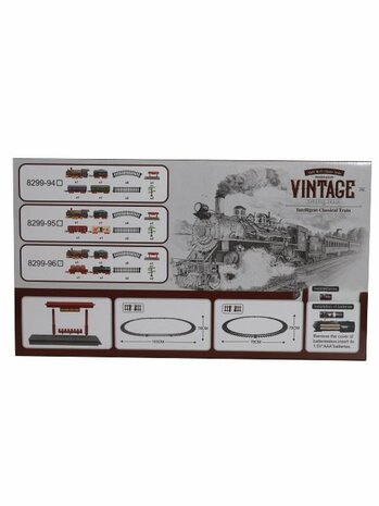 Elektrische trein - Klassieke Stoomlocomotief - 103X78 cm - Met Wagons, Spoor en LED licht - Spoorwegwagen - 17 dele