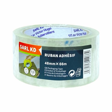 Premium Verpakkingstape transparant doorzichtig 48mm x 66m - Plakband - dozentape