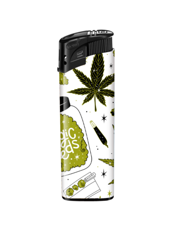 Aanstekers met Ganja Weed Print - 50 stuks - cannabis design lighters TOM&reg;