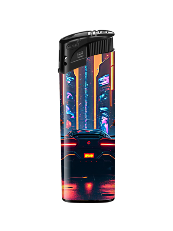 TOM&reg; Night Rider Aanstekers &ndash; Stoere Auto Print Aanstekers (50 stuks) &ndash; Navulbaar &amp; Verstelbaar vlam