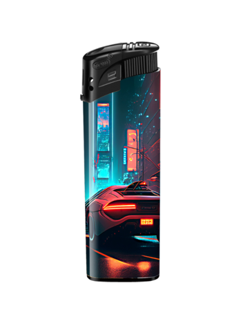 TOM&reg; Night Rider Aanstekers &ndash; Stoere Auto Print Aanstekers (50 stuks) &ndash; Navulbaar &amp; Verstelbaar vlam