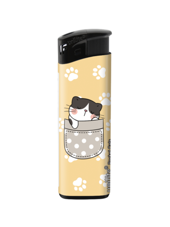 Unilite Aanstekers Pocket Cats &ndash; Schattige  katten print - Fix Flame Aanstekers 50 stuks per tray
