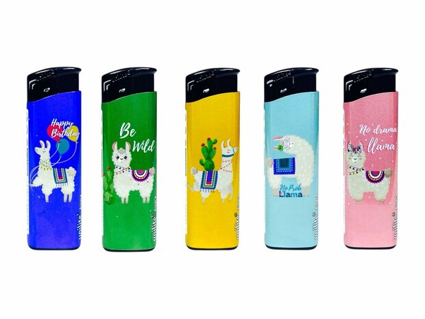 Unilite&reg; Alpaca Print Lighters &ndash; Cute &amp; Functional Fix Flame Lighters (50 Pack)
