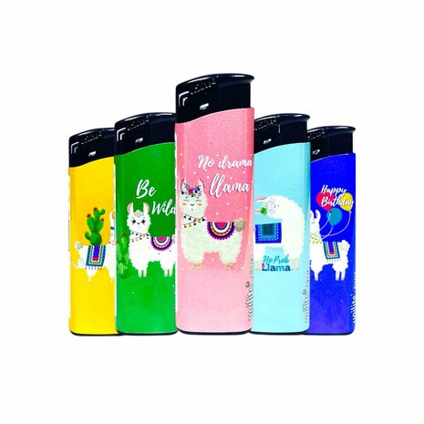 Unilite&reg; Alpaca Print Lighters &ndash; Cute &amp; Functional Fix Flame Lighters (50 Pack)