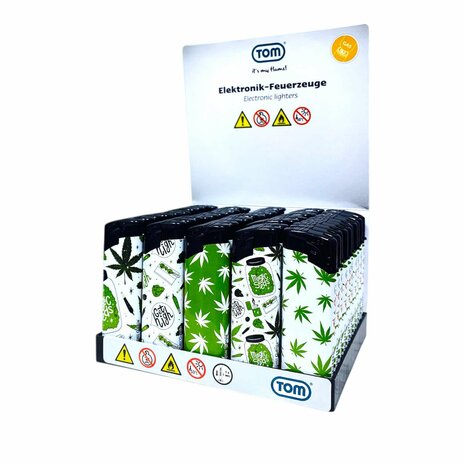 Aanstekers met Ganja Weed Print - 50 stuks - cannabis design lighters TOM&reg;