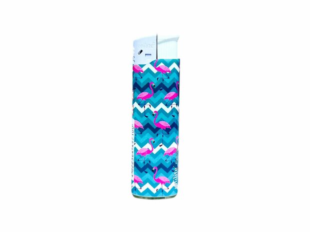 Aanstekers 50 stuks - Unilite electronic aanstekers&nbsp;Flamingo print