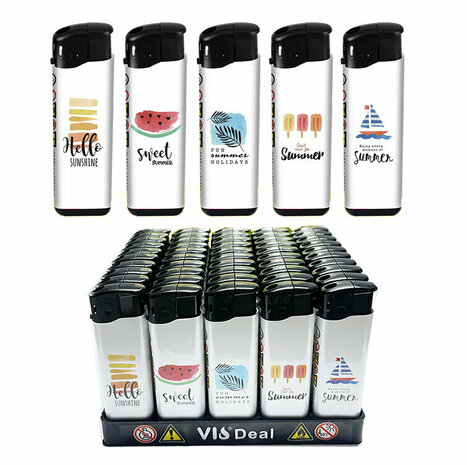 Click lighters (50 pieces in tray) summer  design. 