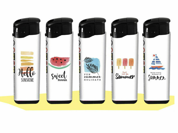 Click lighters (50 pieces in tray) summer  design. 