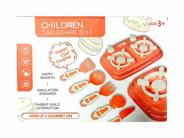 Children&#039;s Kitchen Accessories Tableware and Pan Set (12 pieces)