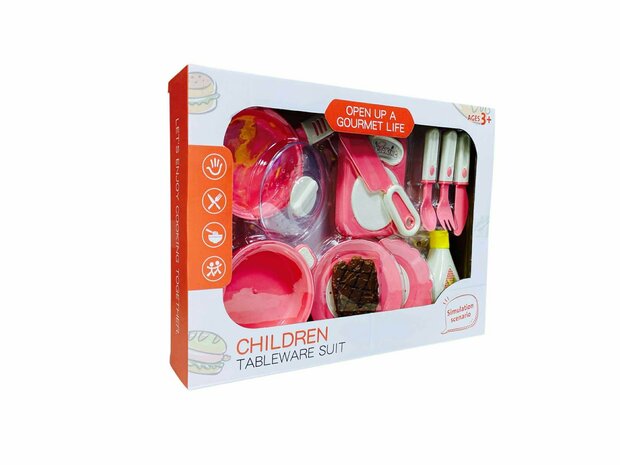 Children&#039;s Kitchen Accessories Tableware and Pan Set (12 pieces)