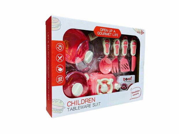 Kinderkeuken Accessoires Servies en Pannenset (12 stuks) R