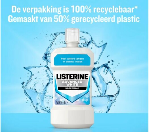 Listerine Advanced White Milde Smaak mondwater 500ml