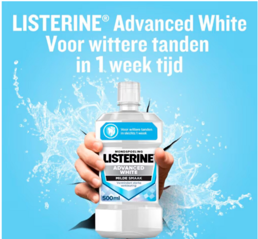 Listerine Advanced White Milde Smaak mondwater 500ml