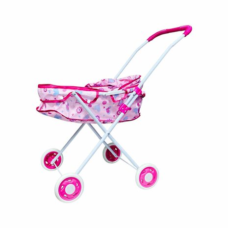 Poppenwagen roze gestipt - Roze Luipaard