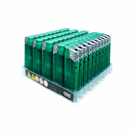 Printable Lighters - Dark Green Transparent 50 pieces - Adjustable &amp; refillable