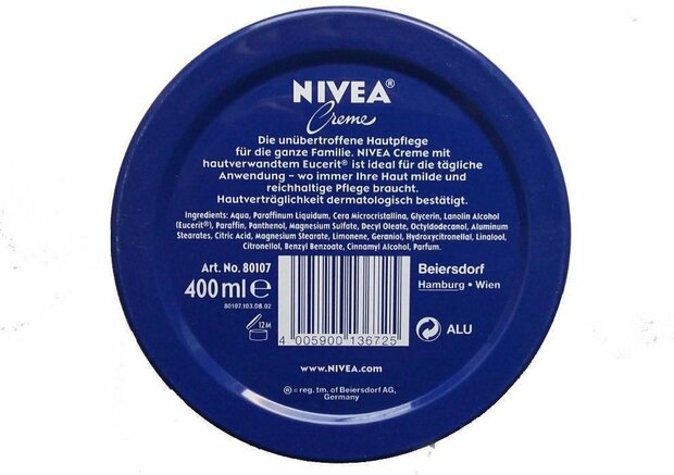 NIVEA Creme 400ML - Beschermt &amp; Verzorgt De Droge Huid - Voor Heel De Familie 