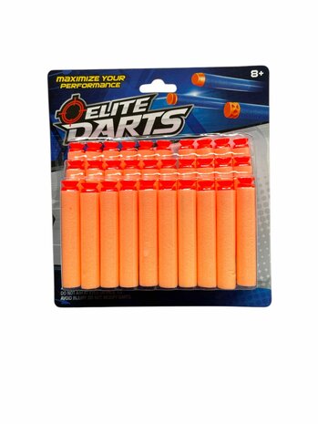 Elite Darts 30x Zuignap Darts voor Nerf Guns - pijltjes - oranje