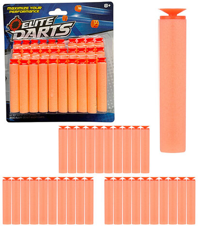 Elite Darts 30x Zuignap Darts voor Nerf Guns - pijltjes - oranje
