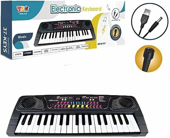 Electronic keyboard - speelgoed keyboard met 37 toetsen - microfoon - usb - 37CM