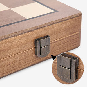 Luxury Magnetic Chess and Checkers Board - 39cm Foldable 2-in-1 Wooden Chess Set