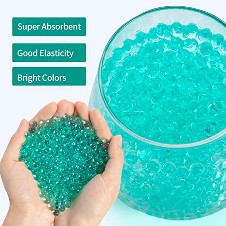 Gel balletjes turquoise kleur - grote fles 50.000 stuks - 210 gram - Gelblaster ballen - 7-8mm