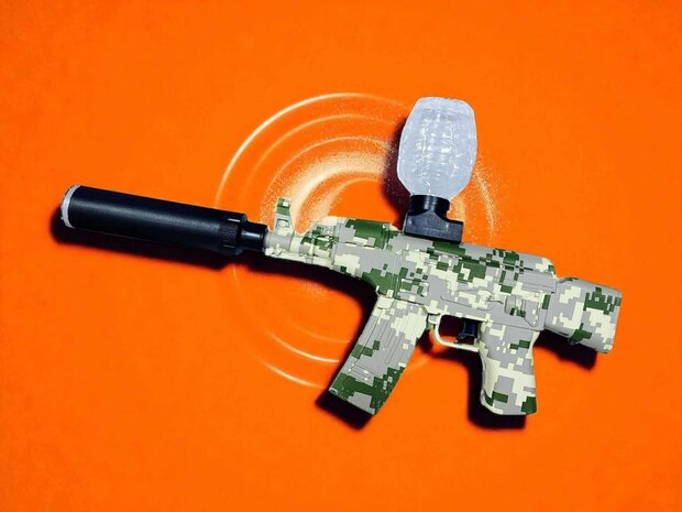 Gel Blaster AK47 Army - Luminous Silencer with LED light - complete set - 45 cm + 2 bags of gel balls