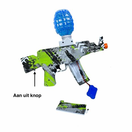 Gel Blaster AK47 Groen- Luminous Silencer met Led licht - compleet set - oplaadbaar - 45 cm + 2 zakjes gelballen