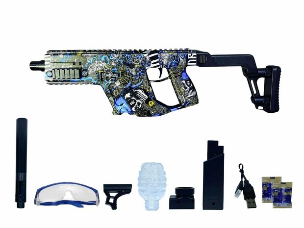 Gel Blaster - Space Vector Assault Rifle - complete set - rechargeable - 74 CM Blue including gel balls (1000 pcs.)