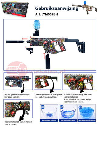 Gel Blaster - Space Vector Assault Rifle - complete set - rechargeable - 72 CM