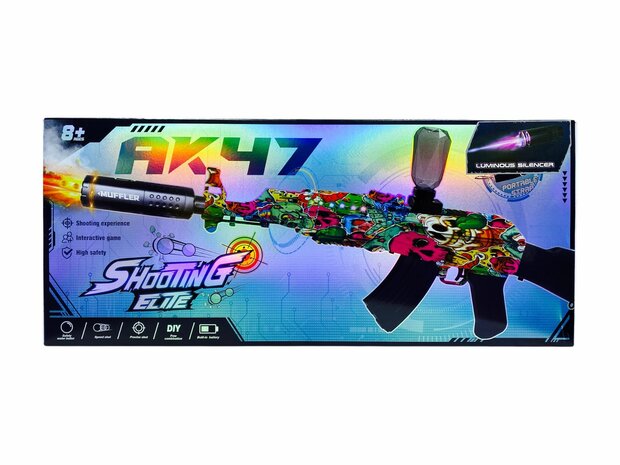 Shooting Elite Gelblaster - Luminous Silencer - AK47 Led Light - compleet set  - Oplaadbaar - 74CM