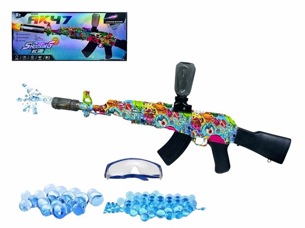 Shooting Elite Gelblaster - Luminous Silencer - AK47 Led Light - compleet set  - Oplaadbaar - 74CM
