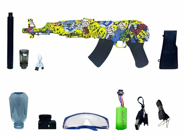 Shooting Elite Gelblaster - Luminous Silencer - AK47 Led Light - compleet set - Oplaadbaar - 74CM