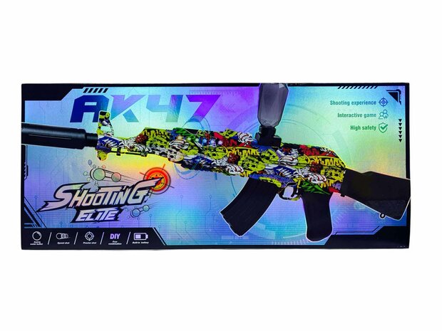 Shooting Elite Gelblaster - Luminous Silencer - AK47 Led Light - compleet set - Oplaadbaar - 74CM