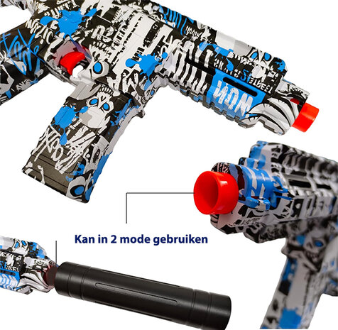 Gel Blaster- Elektrische pistool  - Green Graffiti  - compleet set incl. gel ballen - oplaadbaar - 48CM