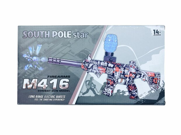 Gel Blaster - Electric Gun - Red Graffiti - Complete Set Including Gel Balls - Rechargeable - 48CM