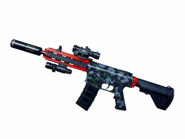 Gel Blaster - M16 - Luminous Silencer - LED Light - incl. gel balls - complete set - rechargeable - 78CM