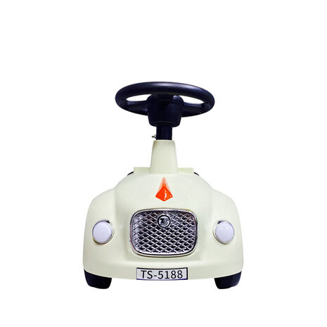 Loopauto met toeter en lichtjes 60 CM - vanaf 12 maanden - Beige