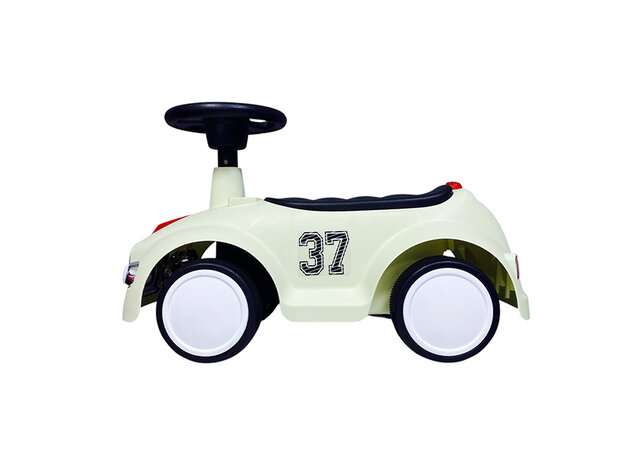 Loopauto met toeter en lichtjes 60 CM - vanaf 12 maanden - Beige