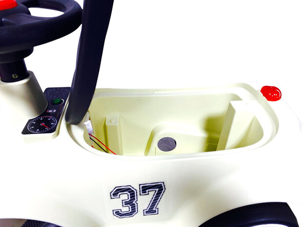 Loopauto met toeter en lichtjes 60 CM - vanaf 12 maanden - Beige