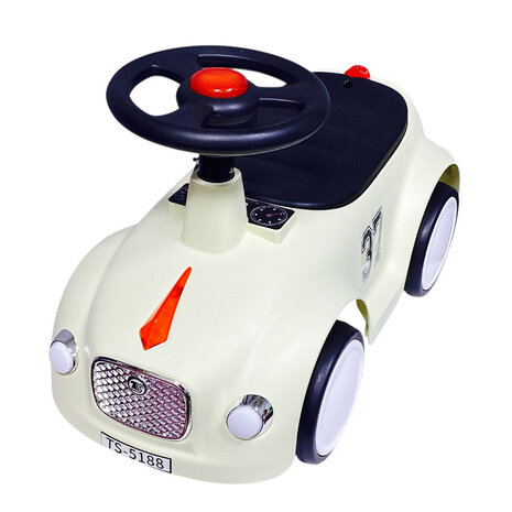 Loopauto met toeter en lichtjes 60 CM - vanaf 12 maanden - Beige