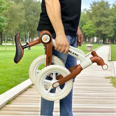 Foldable Bike - Opvouwbare Loopfiets met 1-Knops Systeem - 87CM - Bruin - licht gewicht