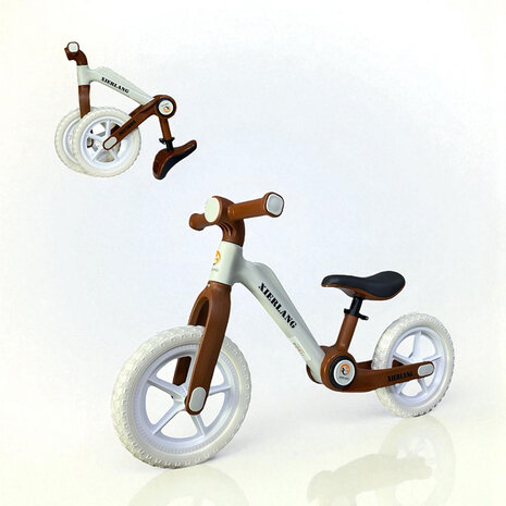 Foldable Bike - Opvouwbare Loopfiets met 1-Knops Systeem - 87CM - Bruin - licht gewicht