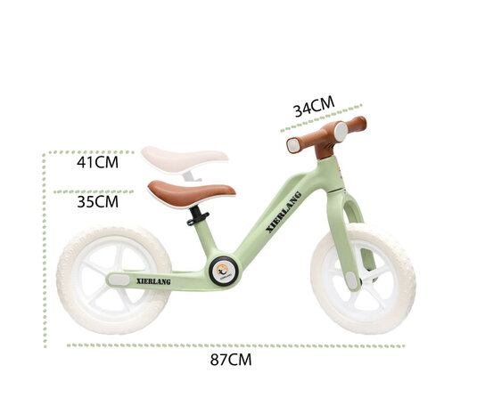 Foldable Bike - Opvouwbare Loopfiets met 1-Knops Systeem - 87CM - Groen - licht gewicht