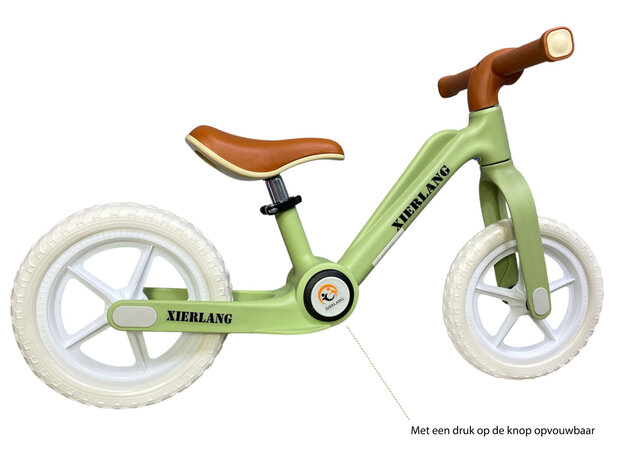 Foldable Bike - Opvouwbare Loopfiets met 1-Knops Systeem - 87CM - Groen - licht gewicht