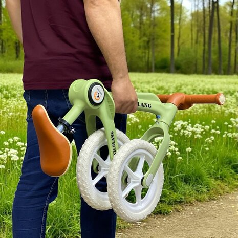 Foldable Bike - Opvouwbare Loopfiets met 1-Knops Systeem - 87CM - Groen - licht gewicht