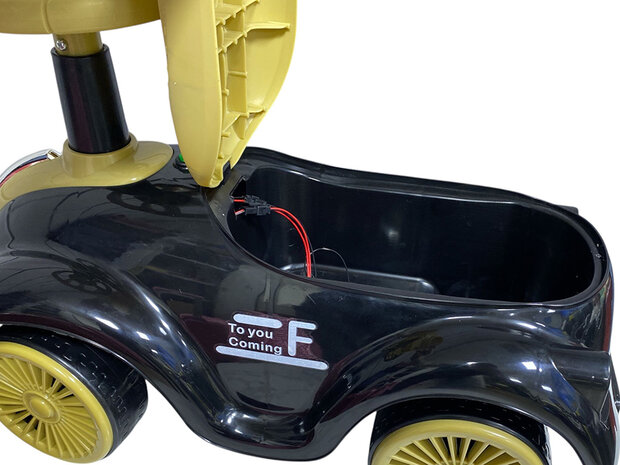 Classic Luxury Retro Car - Loopauto 55CM - Zwart - muziek &amp; lichtjes