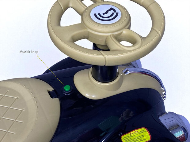 Classic Luxury Retro Car - Loopauto 55CM - Zwart - muziek &amp; lichtjes