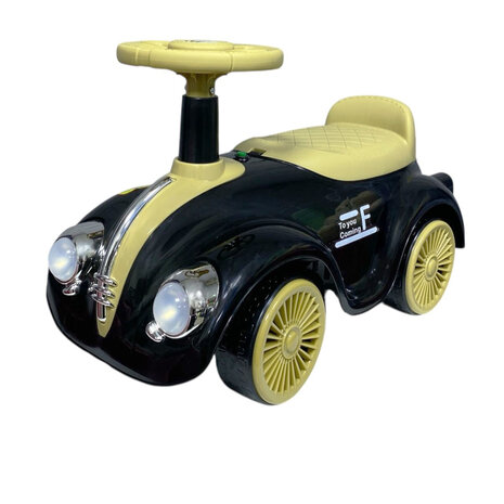 Classic Luxury Retro Car - Loopauto 55CM - Zwart - muziek &amp; lichtjes